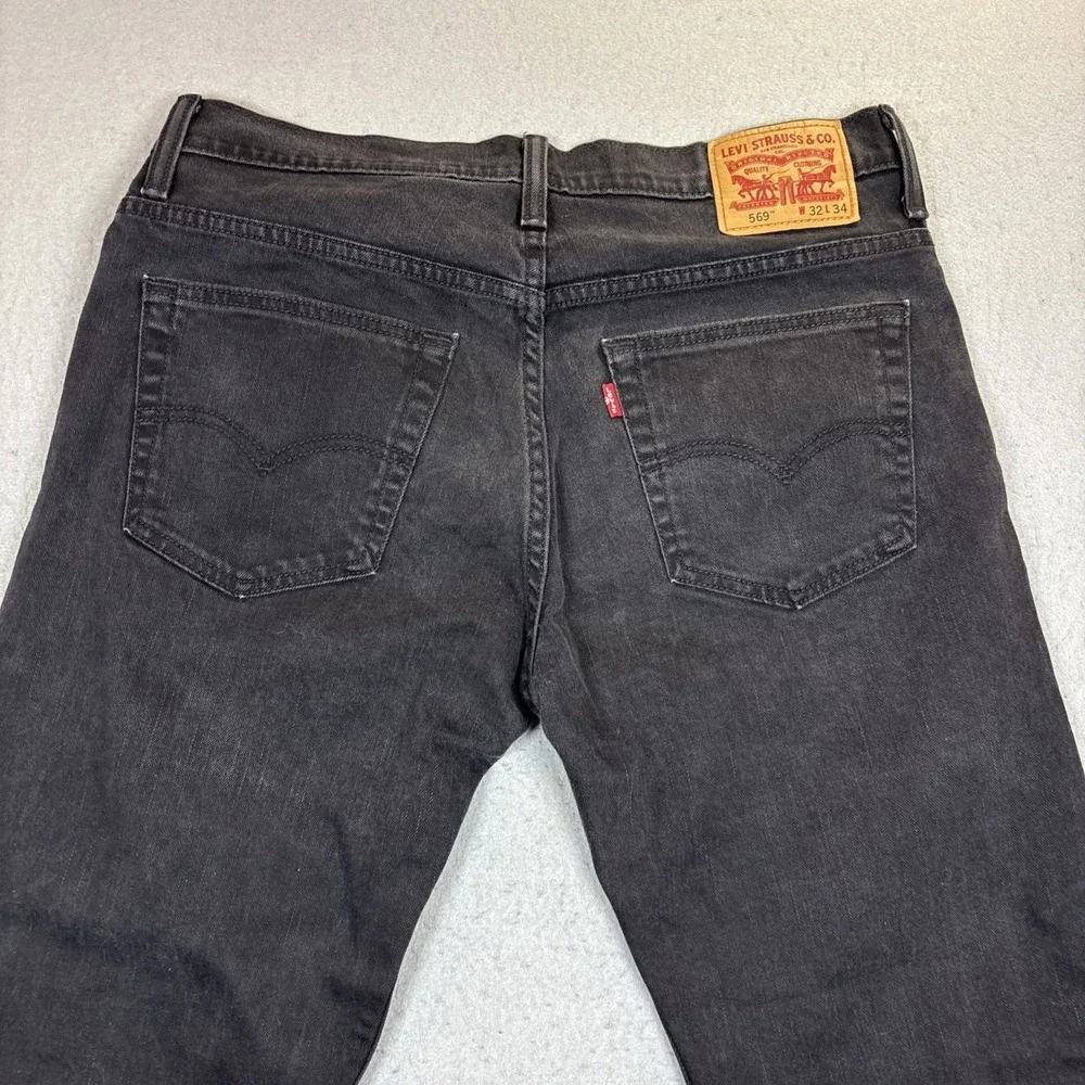 Levi's 569 Loose Straight Jeans Mens 32x34 Black Relaxed Denim